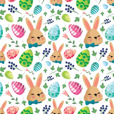 Paskalya sembolleri ile desen.