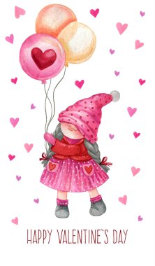 Gnomes Clipart COMMERCIAL USE Gnomes Scandinavian Gnomes Blue Gnomes Valentines Day Couple Graphics Gnomes Graphics Love Clipart