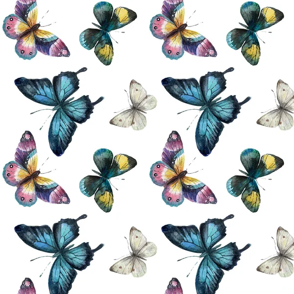 Watercolor butterflies pattern — Stock Vector