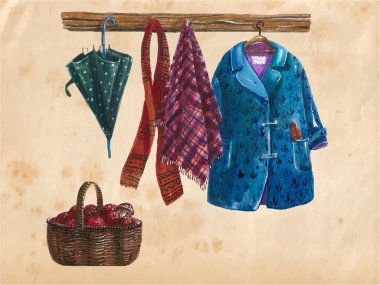 Autumn clothes - watercolor