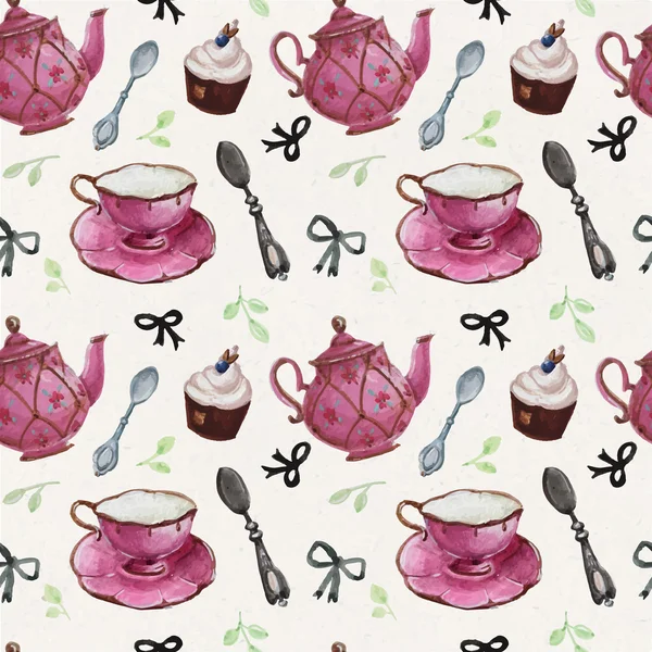 Ensemble élégant de l'heure du thé . — Image vectorielle
