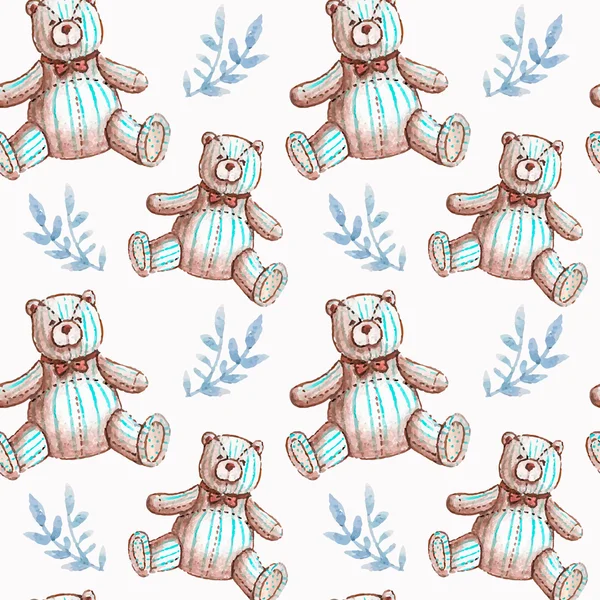 Vintage pattern with teddy bears — Stock vektor