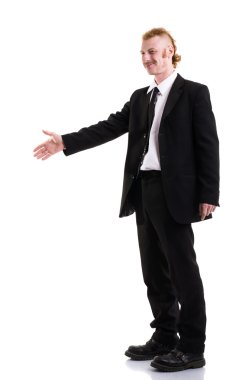 beyaz izole elbiseli bir adam