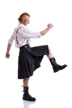 Funny Scotsman isolated on white clipart