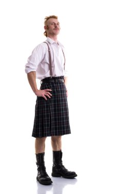 Funny Scotsman isolated on white clipart