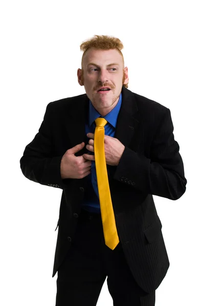 Young man in suit on white — Stock Photo, Image