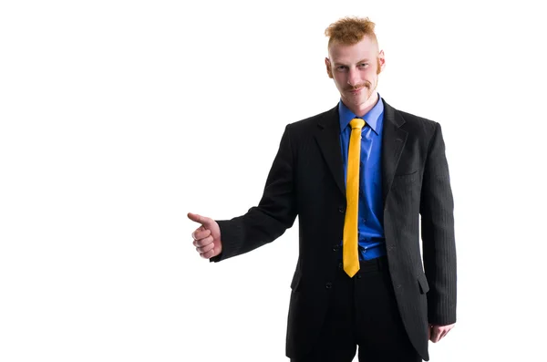 Young man in suit on white — Stock Photo, Image