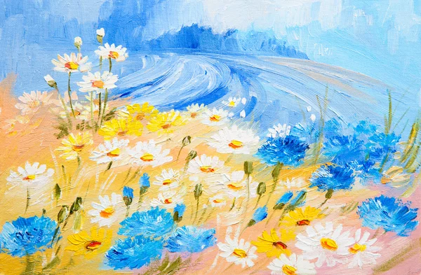 Pintura a óleo - ilustração abstrata de flores — Fotografia de Stock