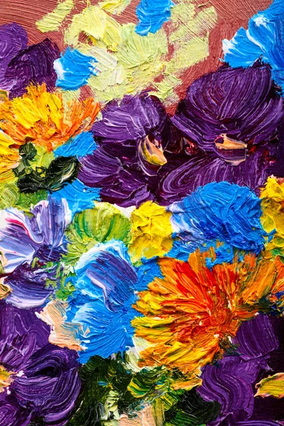 Sfondo astratto. Pittura ad olio - fiori — Foto Stock