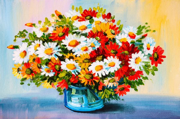 Oil Painting - still life, a bouquet of flowers — Stock Photo, Image