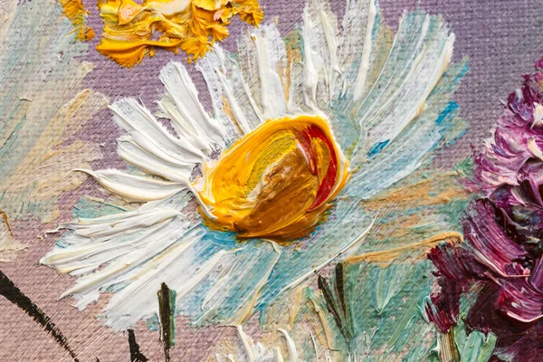 Abstract background. Oil painting - flowers