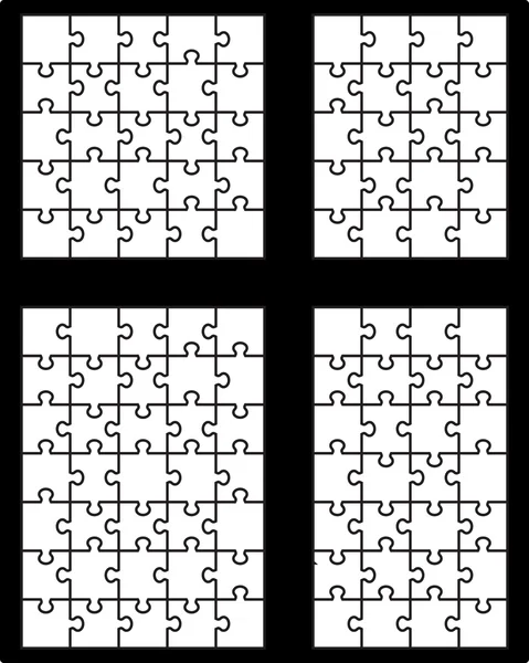 Quatre puzzles blancs — Image vectorielle