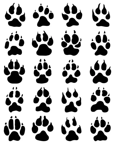 Impression de pattes de chien — Image vectorielle