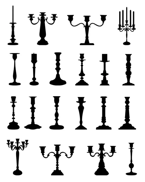 Silhouettes de chandeliers — Image vectorielle