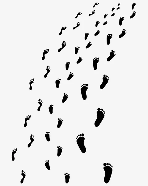 Vektor schwarzer Fußabdrücke — Stockvektor