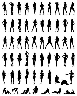  kızların Silhouettes 