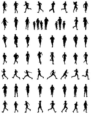 çalışan Silhouettes