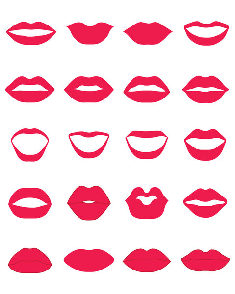 red lips vector 