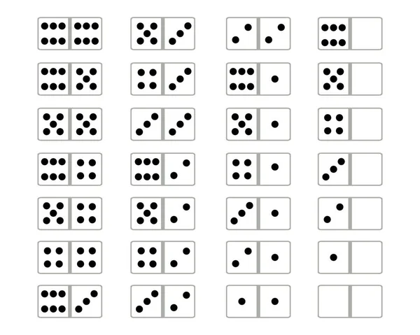 Ensemble Complet Domino Sur Fond Blanc — Image vectorielle