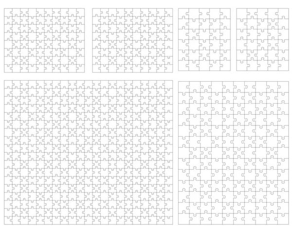 Ensemble Puzzles Blancs Pièces Séparées — Image vectorielle