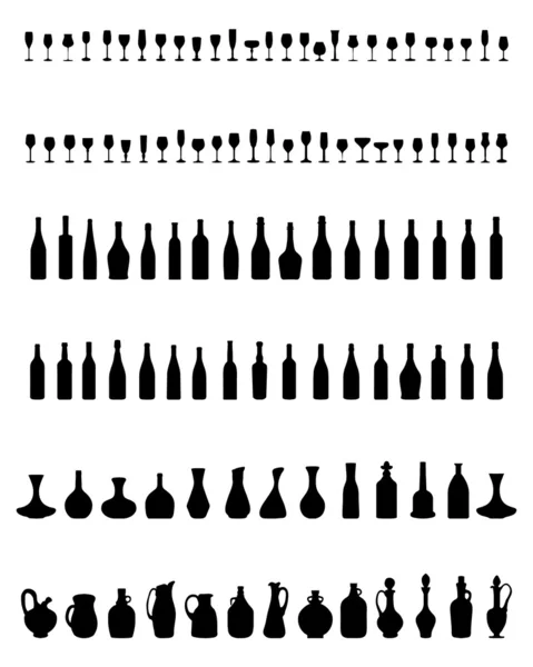 Glasses and bottles — Stock Vector