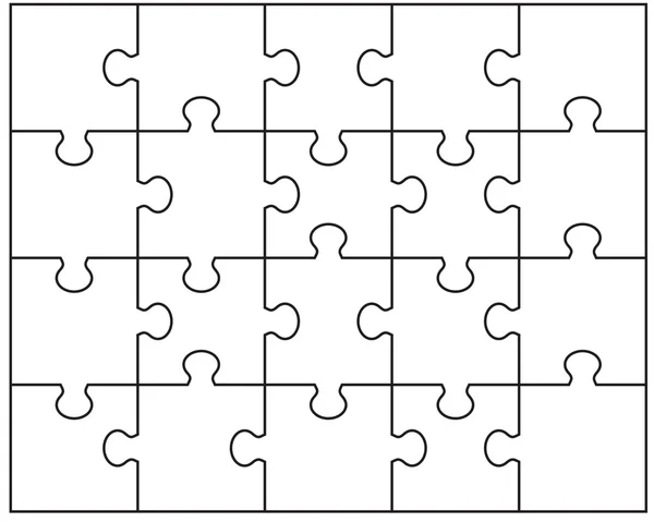 Ilustrace bílé puzzle — Stockový vektor