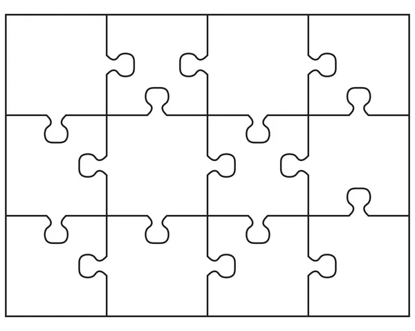 Puzzle bílá vektor — Stockový vektor