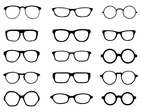 Siluetas de gafas graduadas — Vector de stock