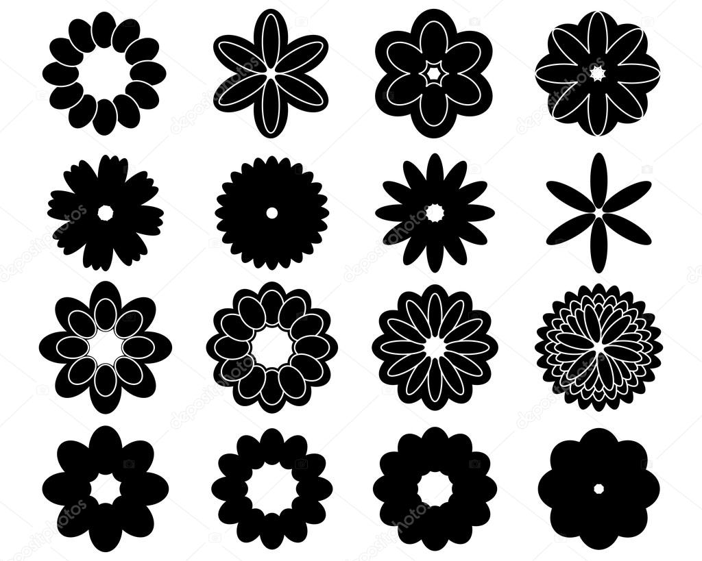 Silhouettes of flowers ⬇ Vector Image by © matnikola Vector Stock
