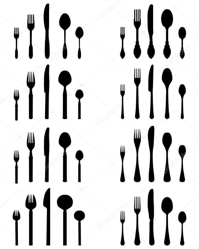 silhouettes of cutlery