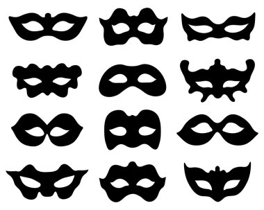 silhouettes of masks clipart