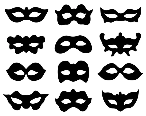 Silhouetten van maskers — Stockvector