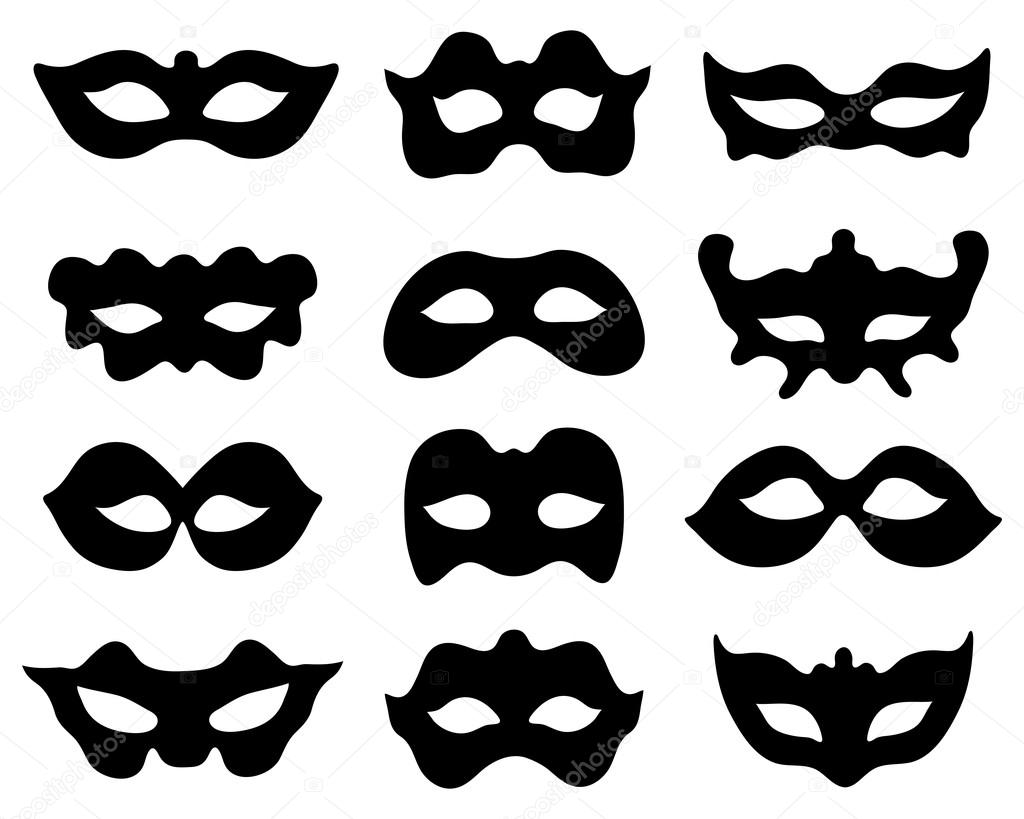 silhouettes of masks