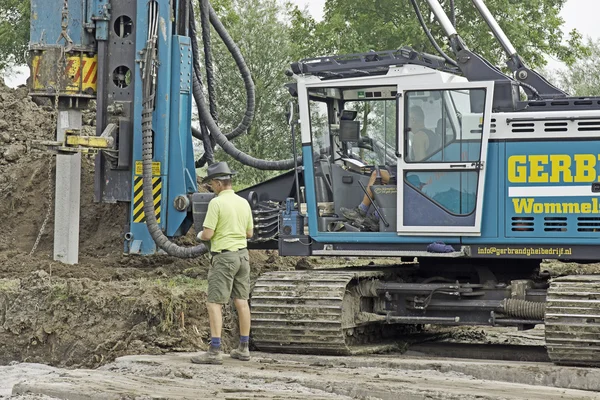 Piling construction team — Stock Photo, Image