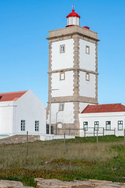 Cabo Carvoeiro Cape Leuchtturm Weißes Gebäude Peniche Portugal — Stockfoto