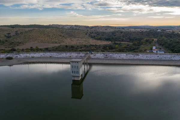 Panorama Aéreo Drones Embalse Embalse Terena Portugal — Foto de Stock