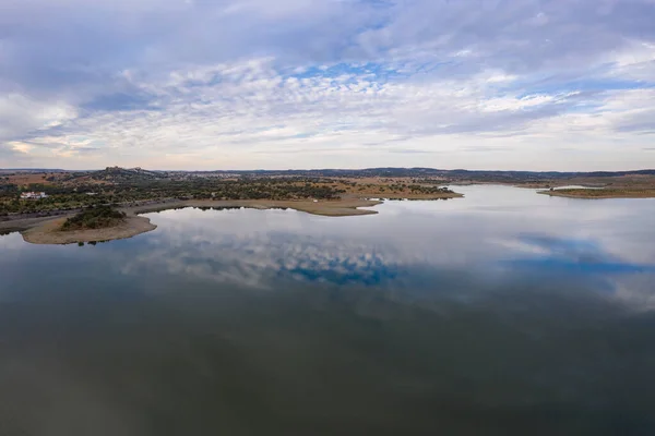 Panorama Aéreo Drones Embalse Embalse Terena Portugal — Foto de Stock
