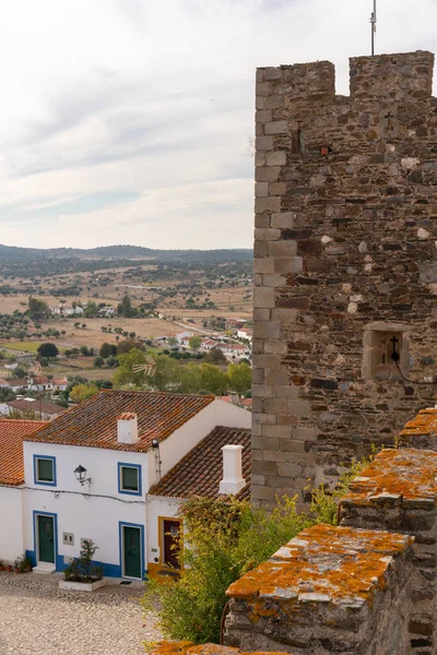 Casas Tradicionales Castillo Pueblo Alentejo Terena Portugal — Foto de Stock