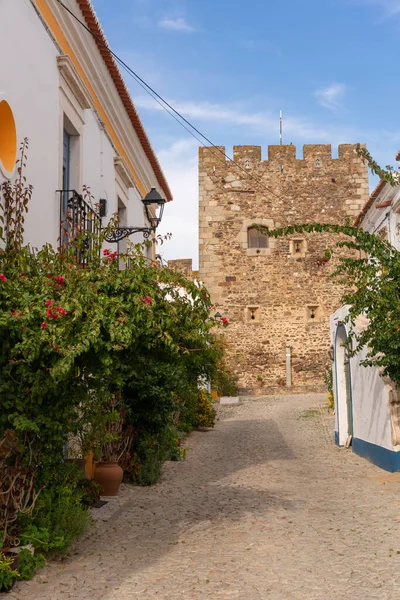 Casas Tradicionales Castillo Pueblo Alentejo Terena Portugal — Foto de Stock