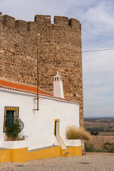 Casas Tradicionales Castillo Pueblo Alentejo Terena Portugal — Foto de Stock