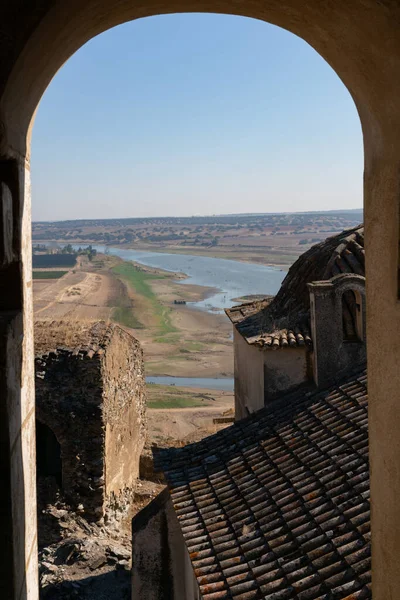 Vista Ventana Del Castillo Juromenha Paisaje Alentejo Portugal — Foto de Stock