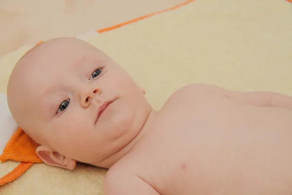 Beautiful baby boy, five months old playing — стоковое фото