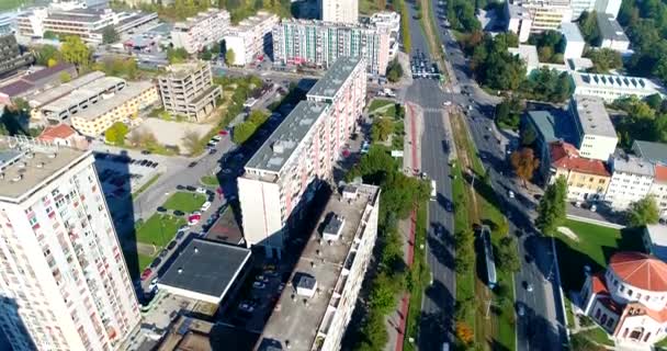 Vídeo Aéreo Los Distritos Calle Sarajevo Capital Bosnia Herzegovina — Vídeos de Stock