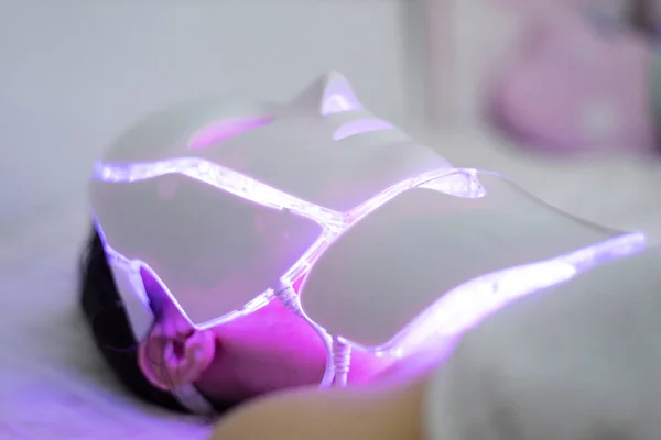 Led Light Therapy Facial Beauty Mask Photon Therapy Led 마스크로 — 스톡 사진