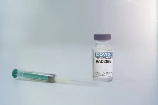 Covid Corona Virus 2019 Ncov Szczepionka Fiolki Lek Butelki Strzykawka — Zdjęcie stockowe