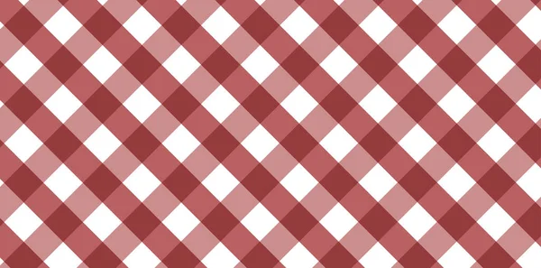 Diagonal Red White Gingham Pattern Texture Rhombus Squares Plaid Clothes — Stock Photo, Image