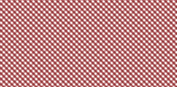 Diagonales Rotes Und Weißes Gingham Muster Textur Aus Rauten Quadraten — Stockfoto