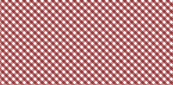 Диагональный Красный Белый Gingham Узор Текстура Ромба Квадратов Клетчатая Одежда — стоковое фото