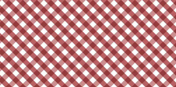 Padrão Gingham Diagonal Vermelho Branco Textura Losango Quadrados Para Xadrez — Fotografia de Stock