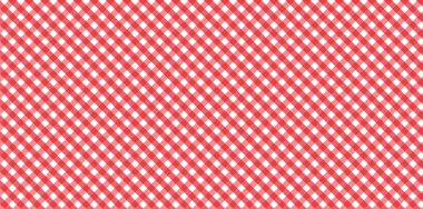 Çapraz kırmızı ve beyaz Gingham desenli eşkenler - ekose, kıyafet, gömlek, elbise, kağıt, yatak, battaniye, yorgan ve diğer tekstil ürünleri için. Vektör illüstrasyonu